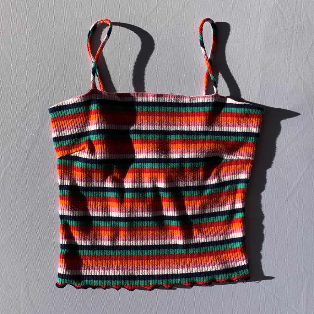 colorful striped crop top